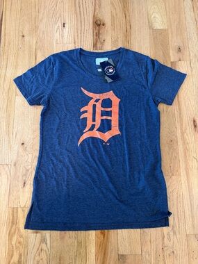 Fanatics Navy Blue Tee with Orange Detroit 'D' Logo